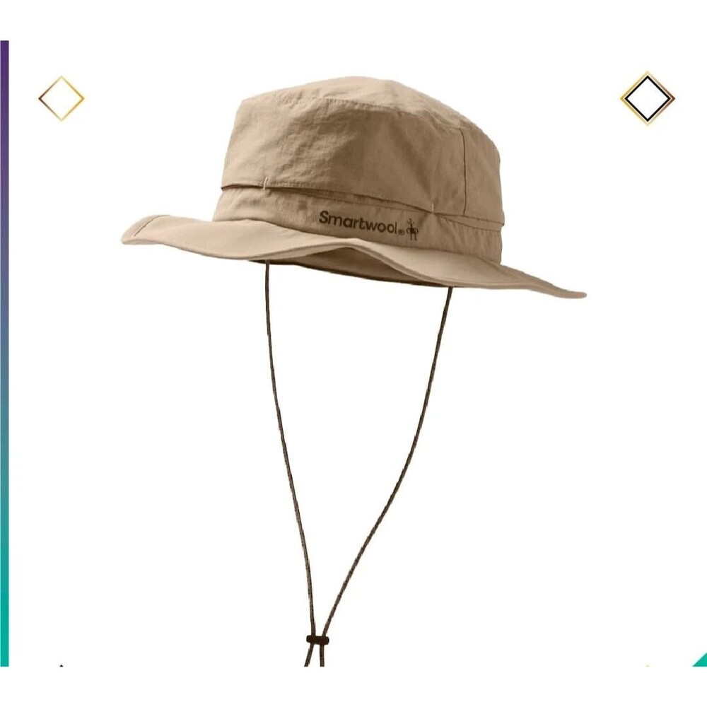 Smartwool Outdoor Khaki Wool Blend sun Bucket Hat Tan and Gray Adjustable